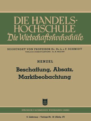 cover image of Beschaffung, Absatz, Marktbeobachtung